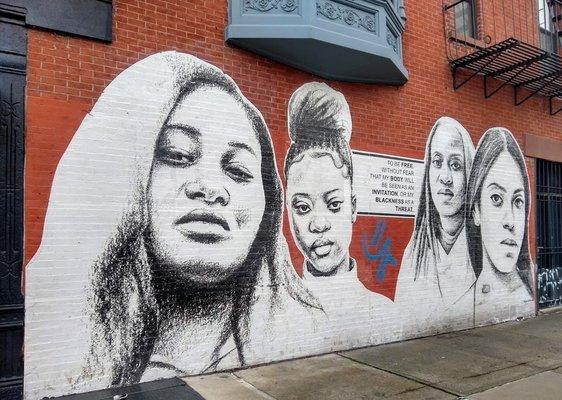 Mural in Bedford-Stuyvesant by Tatyana Fazlalizadeh