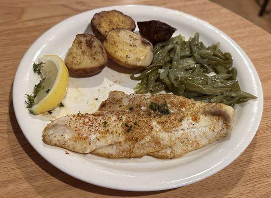 Cajun Haddock, Red Potatoes, Veg &  Salad