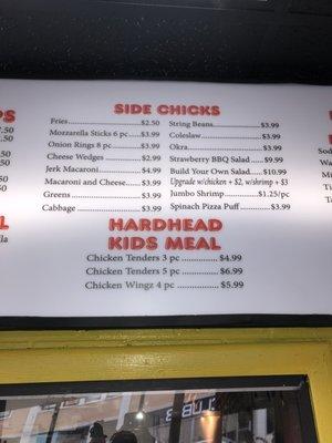 Sides & kids menu