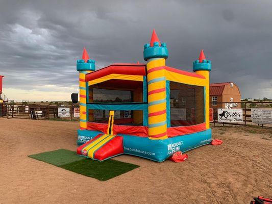 Our Freedom Fun Bounce House setup is always popular for all events. Birthdays, Fair & Community Events