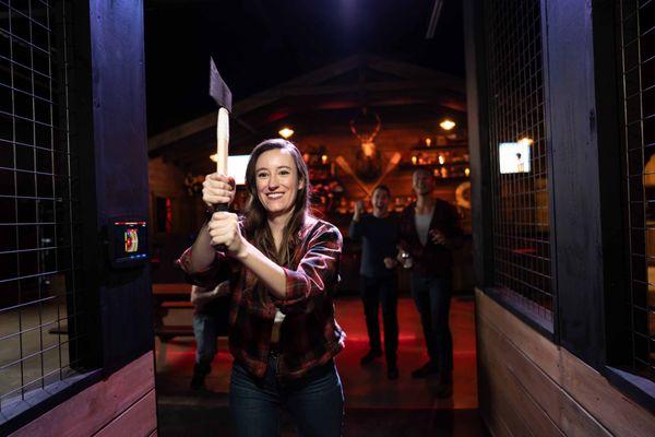 You could be this happy if you tried axe throwing