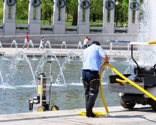 Pool Weasel at work at the Rainbow Pool better known as the WWII Memorial