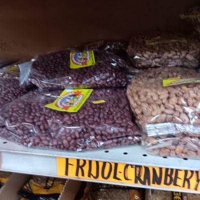 red azuki beans? cranberry beans on the right