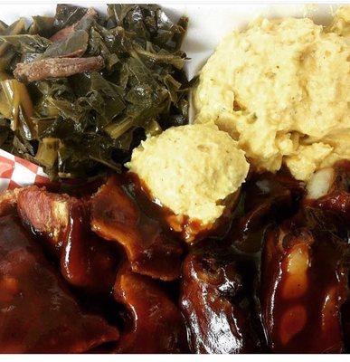 RIB SHACK CLASSIC 
RIBTIP DINNER w/ COLLARD GREENS and POTATO SALAD