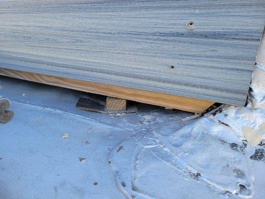 Fraudulent roof deck framing.