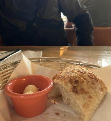 Fresh Bread and butter comes out before the meal- we ate half of it before I thought to take a photo- sorry!