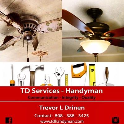 Left - before || Right - After || fan replacement  - www.tdserviceshawaii.com | 808.388.3425 |#tdserviceshawaii #tdhandyman