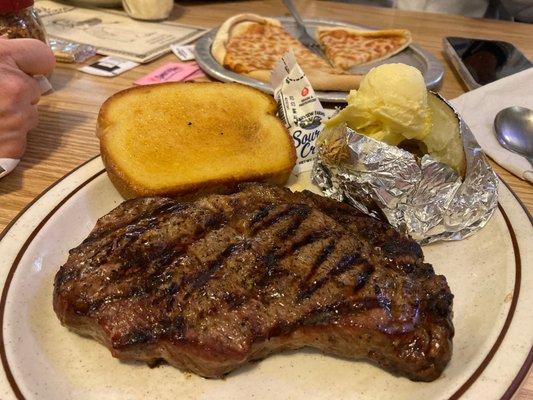 Ribeye Steak, Baked Potato and Texas Toast