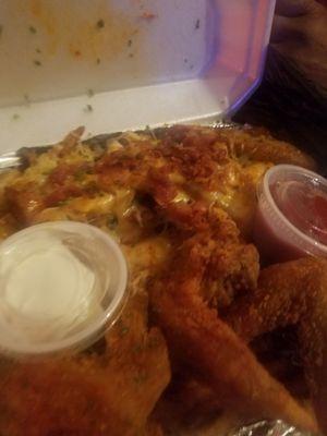 Wings n loaded fries