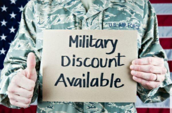 Now offering military discounts!
Thank you for your service!