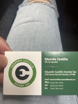 Eduardo Castillo income tax