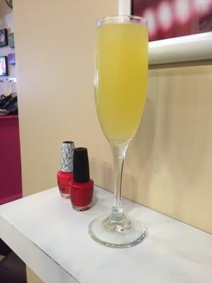 Mimosa & pedicure- pampering at its finest!