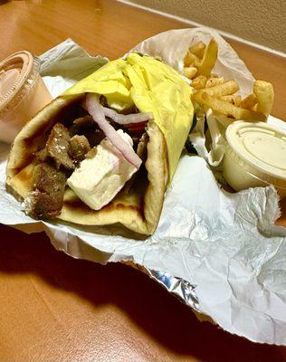 Classic Gyro ( Lamb )French Fries 2 oz. Fry Sauce 2 oz. Tzatziki Feta Cheese