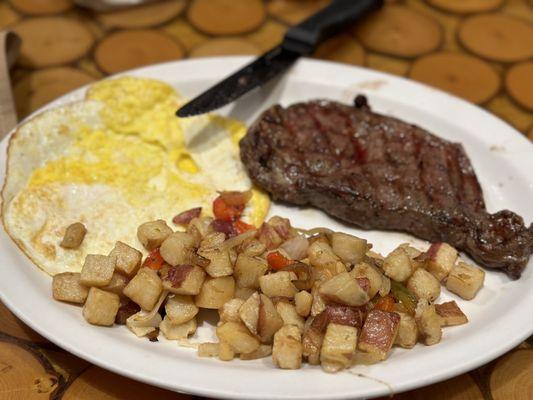 Steak and eggs