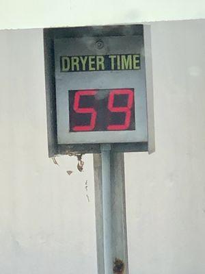 Tells you how much time you have left to dry your car