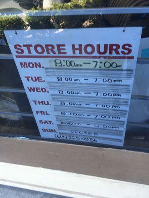 Store hours