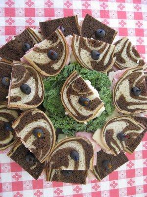 Assorted Sloppy Joe Tray served on New York marble rye bread