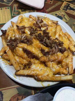 A side of cheese fries with bacon