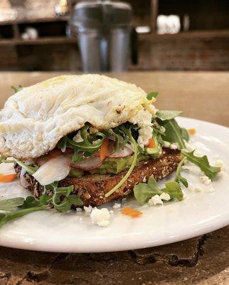 Loaded avocado toast add egg your way