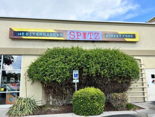 The sign above, and to the left of Spitz, Mediterranean street food