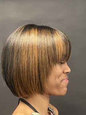 Classic bob with a little fringe!