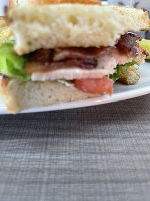 Turkey BLT on sourdough  Only 1 slice of turkey though