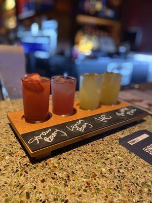 Margarita Flight (Strawberry, Lemonberry, Traditional, Twisted Pineapple).