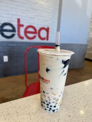 Fresh family milk tea with free crystal boba