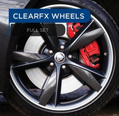 ClearFX Wheels applied to automotive rims provides resistance against damage caused by harsh conditions of the road and daily driving.