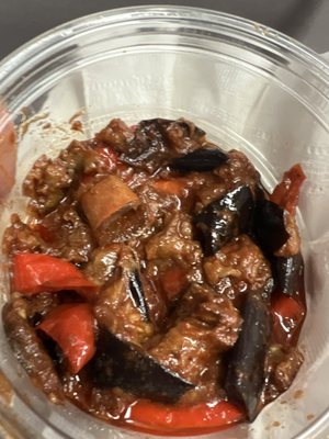 Lebanese Eggplant & Red Pepper with a used bandaid.