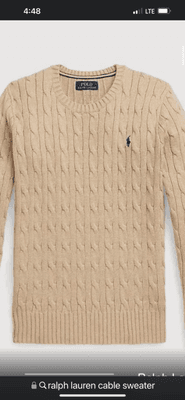 Cable knit polo sweater refused