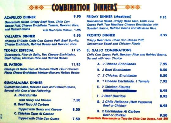 Menu-Combinations