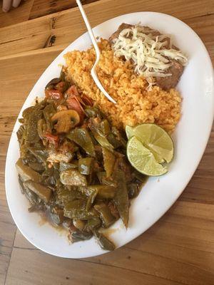 Cactus and mushrooms plate