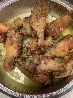 Garlic Parmesan wings! Bomb!