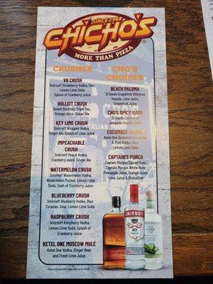 CHICHO's - Drink Menu