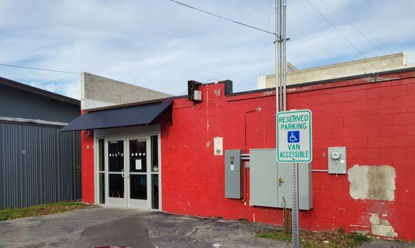 Back of building is considered the front door - has parking lot there