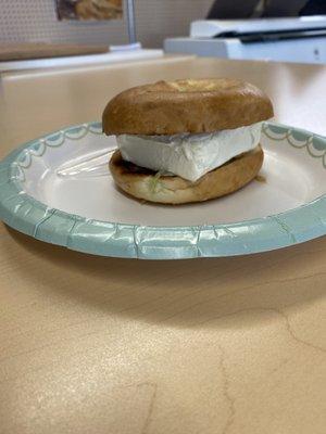 Cream cheese with a side of bagel. What is this?