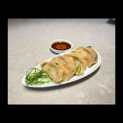 Shrimp Dumplings w/ our homemade soy sauce