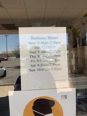 Updated hours