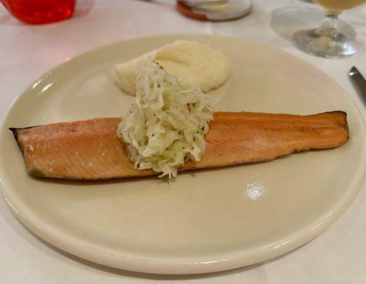 Smoked Trout with apple cabbage slaw and whipped potato