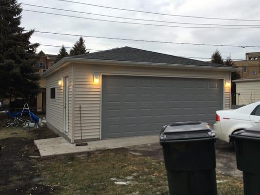 Completed 22'x22' garage. After concrete was cured for a week, it was built in a day.