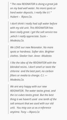 what people are saying about REionator by Water Tech.