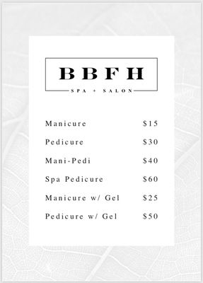 Manicure and pedicure specials