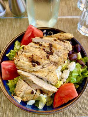 Greek salad with grilled chicken