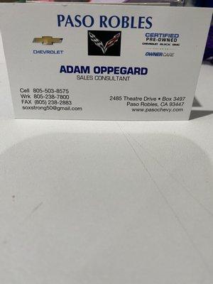 Give Adam a call and get your New/Used Chevrolet from Paso Robles Chevrolet.