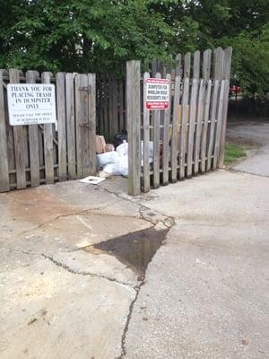 dumpster area at a parker complex