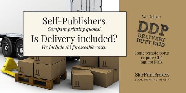 Printing Books in USA or overseas? Is delivery included in your book printing quote? We include all foreseeable costs, DDP.