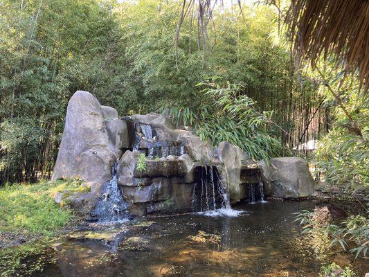 Peaceful waterfall feature