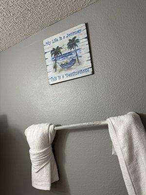 Paint on the towel bar, c'mon man, what lazy POS do you hire at the price of the rooms here