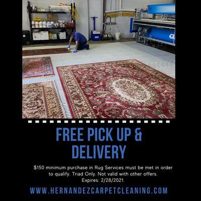 Free Pick Up & Delivery of Rugs